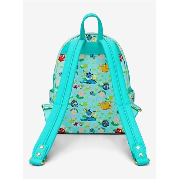 Loungefly Pokémon Water Type Lily Pad Allover Print Mini Backpack - Picture 4 of 5